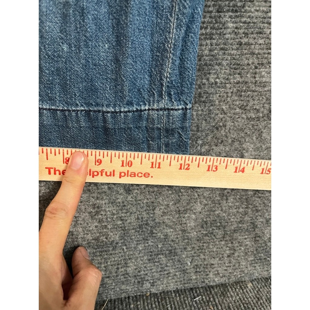 Vintage 7 For All Mankind Denim Jumpsuit Cropped Wide Leg Belted Short Sleeve S - Picture 13 of 16
